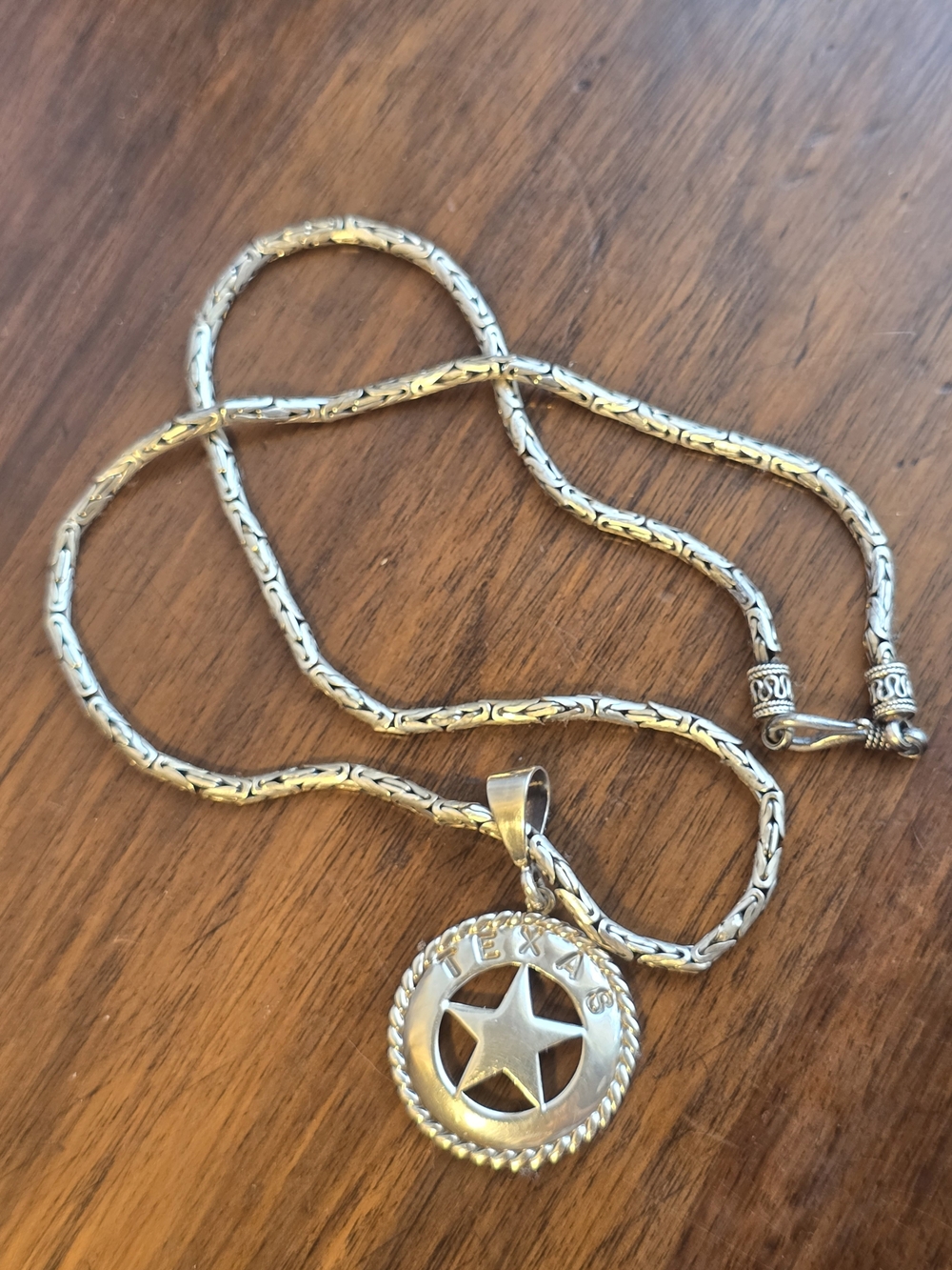 Ambriz Sterling Silver Texas Star Pendant Necklace